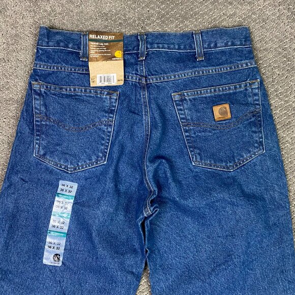 Carhartt B17 DST Jeans Men's 36 x 32 Fits 34 x 32.5 Blue Tapered Leg Relaxed Fit - Picture 4 of 11